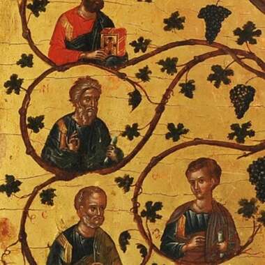 Христос Лоза Истинная (Христос Виноградная Лоза). Греция. Крит; XV в.

«Повесть временных лет» говорит о посещении Андреем Первозванным земель, на которых впоследствии возник Киев, прослеживается путь апостола до Новгорода и до северных русских земель.